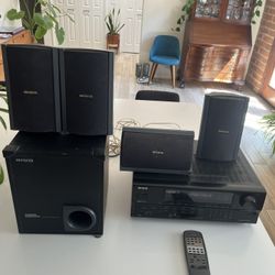 Aiwa AM/FM Stereo Receiver With Surround Sound Speakers & Remote