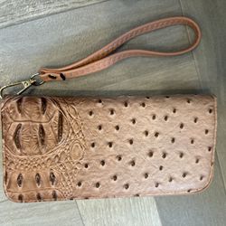 Ostrich Look Peach Wallet/Wrislet