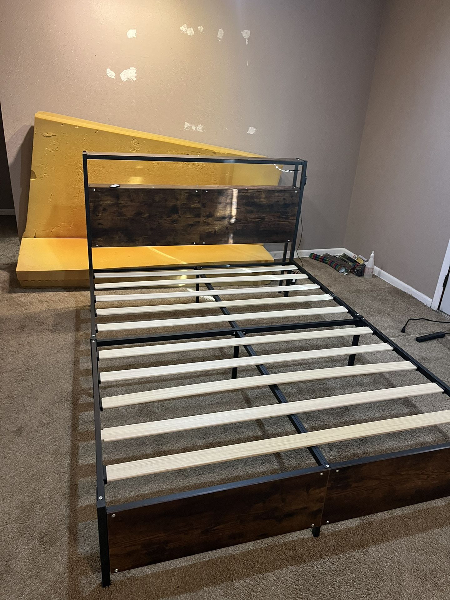 Queen Size Bed Frame With Headboard and under bed storage drawers