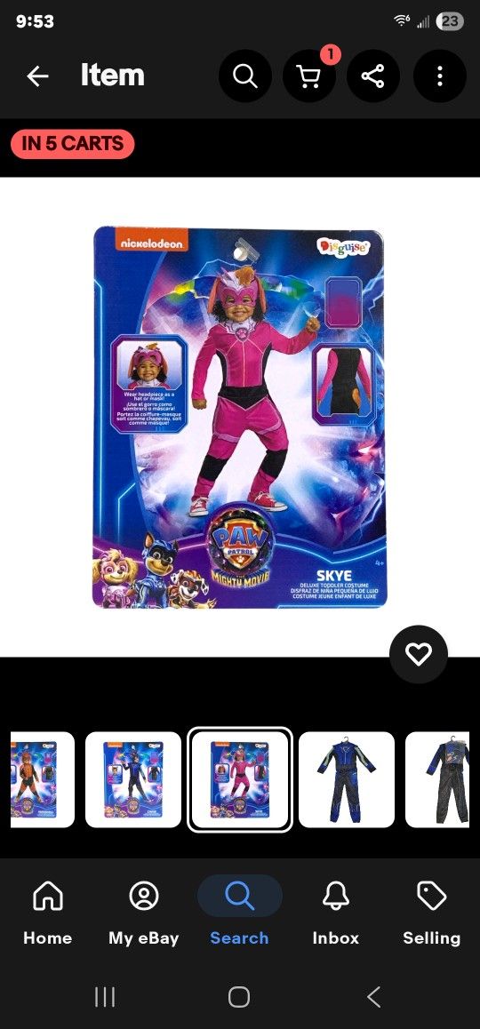 Paw Patrol Skye Costume 3T-4T