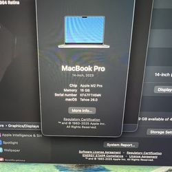 MacBook Pro M2 pro 14 in