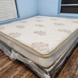 New King Mattress And Box Springs Bed Frame  Is Not Included 