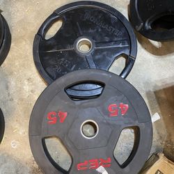 45lb Rubber Coated Olympic Plates