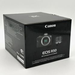 Canon EOS R50 4k video Mirrorless camera with RF S18-45mm F/4.5-6.3 is STM lens 