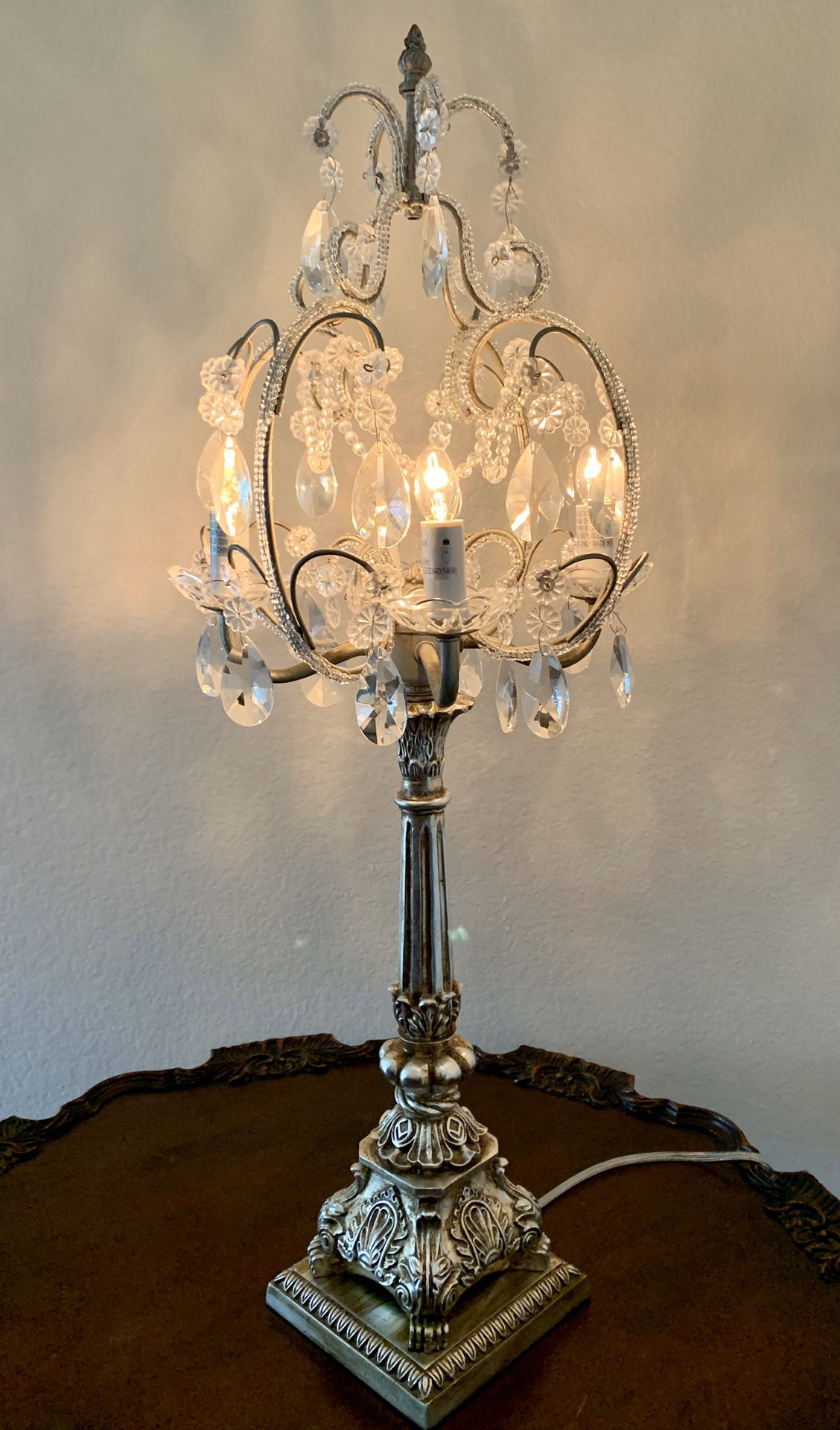 Exquisite Crystal Chandelier Table Lamp
