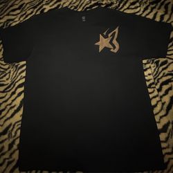Black tshirt with bleach design size L