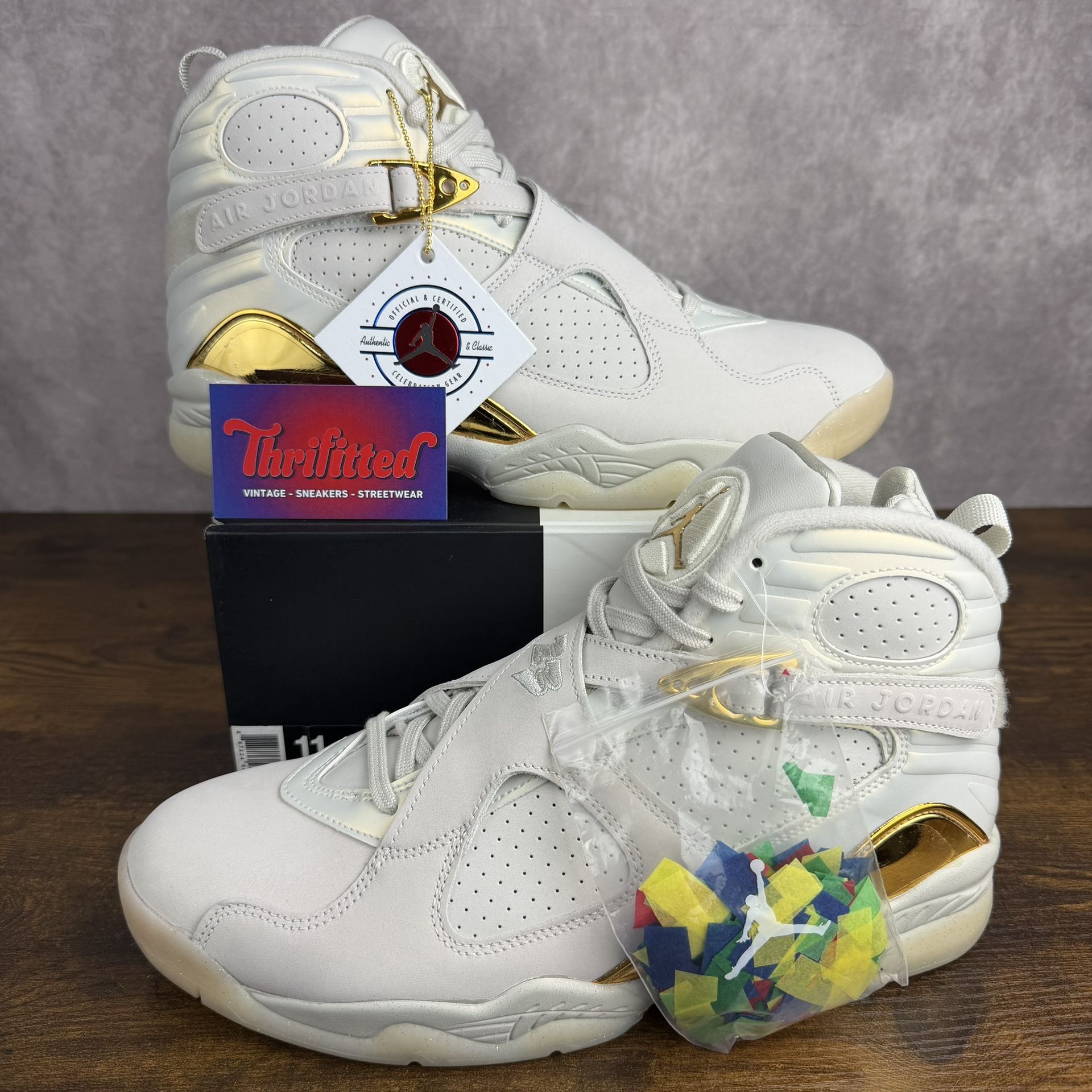 NEW Air Jordan 8 Retro C&C Trophy Champagne Size 11 832821-030 Men’s Shoes OG Rare