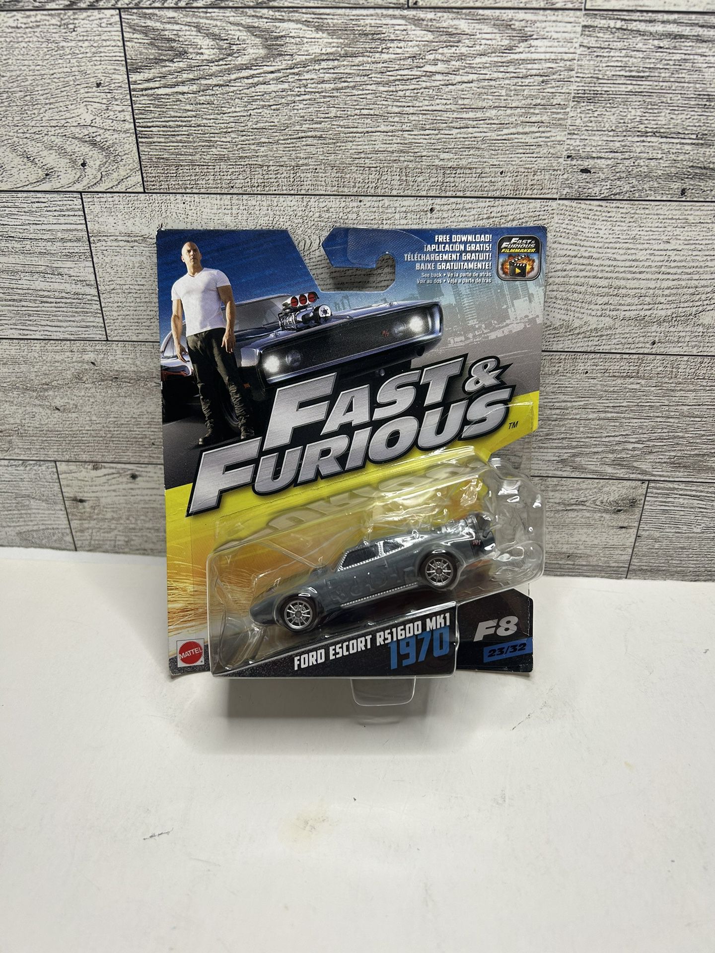 Fast and Furious Gray ‘1970 Ford Escort RS1600 MK1 F8  • Die Cast Metal • Made in China  Scale 1:55 