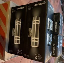 Stainless Steel Modern Outdoor Hardwired Garage and Porch Light Cylinder Sconce NEW $40 Each Pick Up Only by W.63rd St and S. California Ave.