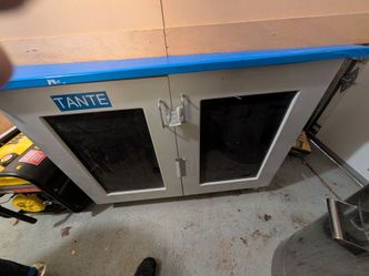 Metal Cabinet with Glass Door Windows