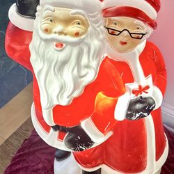 Mr & Mrs Clause Light Up Blow Mold 36” Christmas Decoration-Vintage from 1978 Empire! 