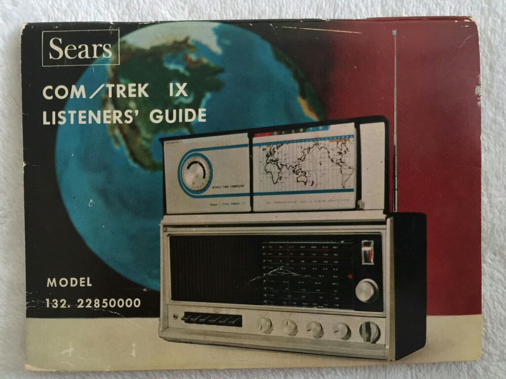 Vintage Radio Sears Com Trek World Time Computer All Transistor Solid State Receiver 9 band LW/ FM/AM/MB/SW1/SW2 VHF 1-3
