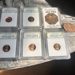 Uncirculated And Old Wheat Pennys