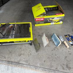 Tile Wet Saw; Floats and Trowels