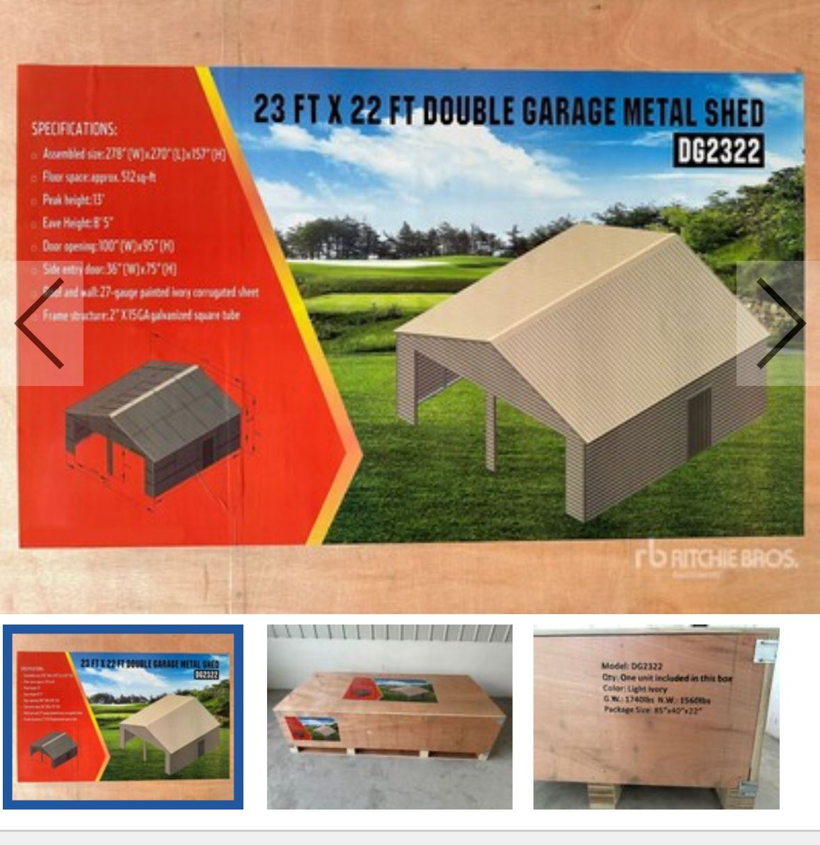Double Garage Metal Shed