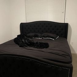 King bed frame and headboard set 
