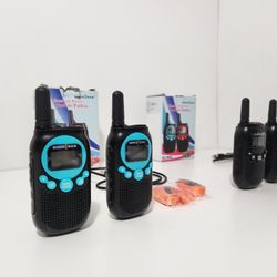 4-Pack Rechargeable Walkie Talkies For Adults Long Range 5 Miles USB Charger 22CH VOX Flashlight LCD FRS Two Ways Radio Walky Talky