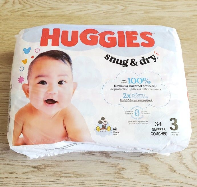 NEW Huggies Size 3 (34ct) Snug & Dry Diapers