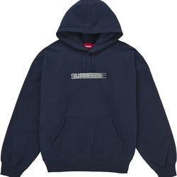supreme swarovski motion logo hooded sweatshirt navy XL
