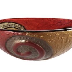 Kraus Copper Snake Tempered Glass Above Counter Round Bathroom Sink (17-in x 17-in) Model #GV-620-17MM