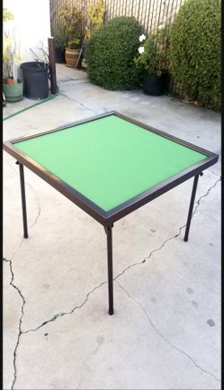 Large Game Table With Wood Frame & Metal Foldable Legs