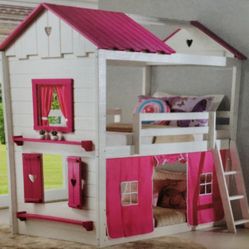 Twin over twin princess bunk bed 