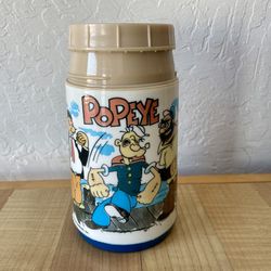 Vintage 1979 Aladdin Popeye Lunchbox Thermos - No Cap