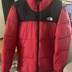 The North Face Red and Black Puffer Jacket