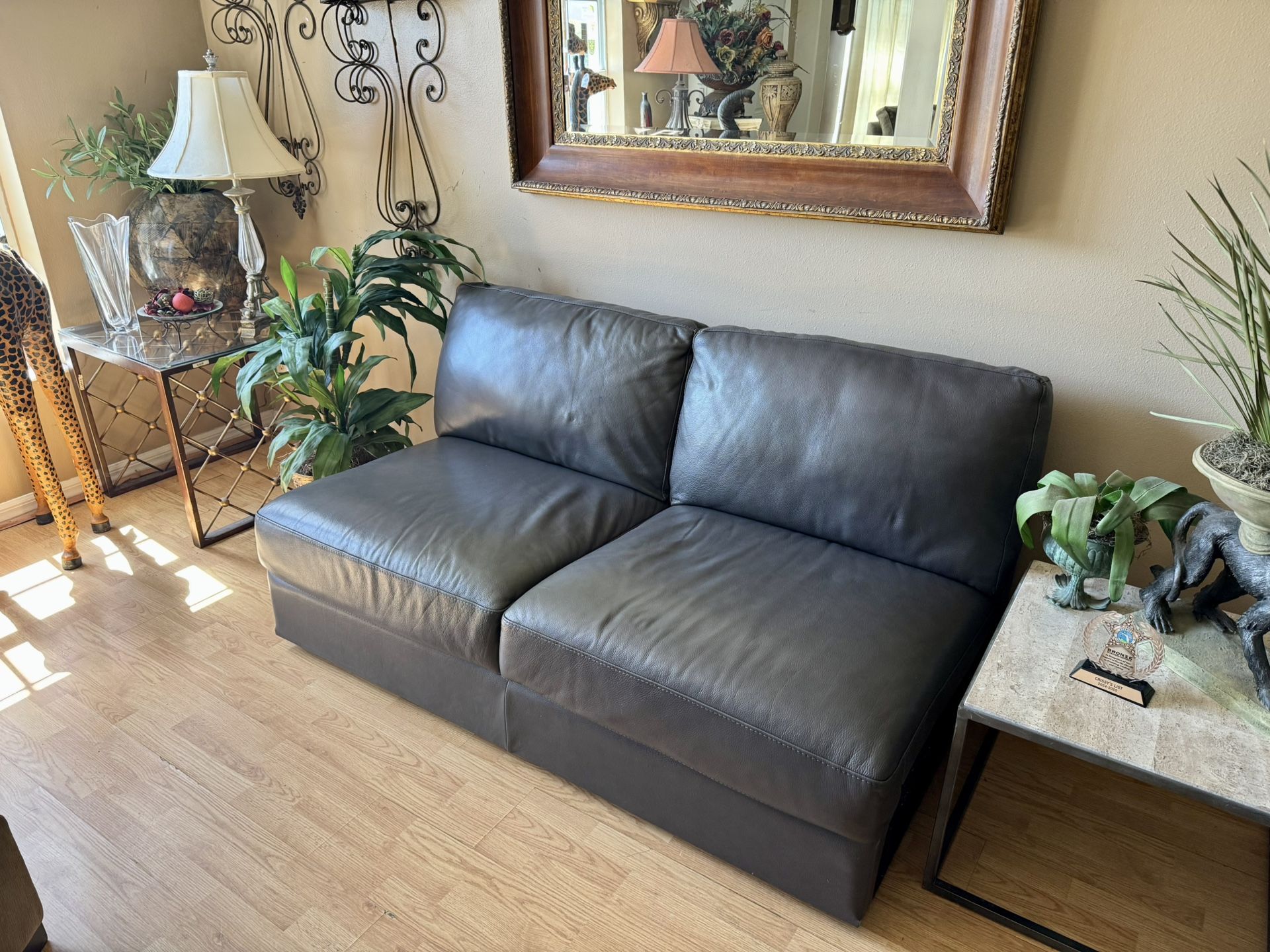 Chateau Dax Italian Leather Loveseat