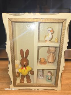 Vintage Miniature Shadow Box with Figurines