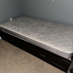 Twin Bed With Storage And Mattress 