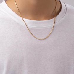 Men Stainless Steel Gold Chain 1mm 20in new