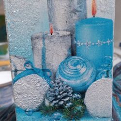 Blue and silver Christmas shelf sitter