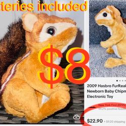 $8 Fur 🐿️ Real Friends Hasbro Cuddle 🐿️ Chipmunk/squirrel Batteries Including move and make sounds