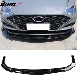 Fits 2020-2023 Hyundai Sonata CK Style Front Bumper Lip Chin Spoiler Gloss Black 3PC
