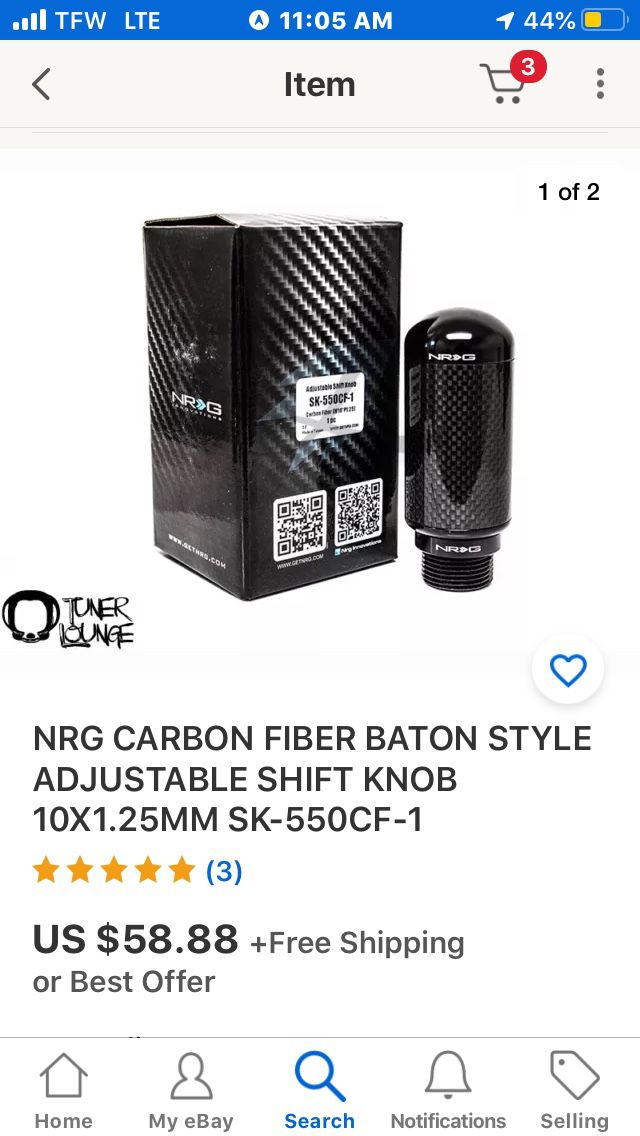 NRG Carbon Fiber Shift Knob “The Baron”-SK-550CF-1