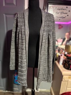 Heathered open front cardigan-3XL