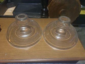 Clear Glass Light Shade Pair
