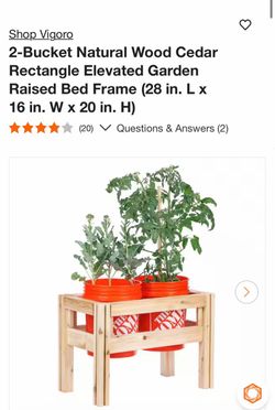 Natural Wood Cedar Rectangle Elevated Garden Raised Bed Frame (28 in. L x 16 in. W x 20 in. H)