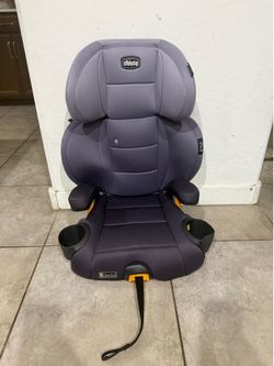 Chicco KidFit ClearTex Plus 2-in-1 Booster Car Seat, 40-100 lbs, Ages 4+ Lilac, high back and backless booster seat, DuoGuard head protection, flame r