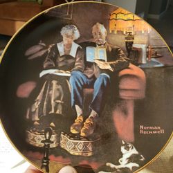 Vintage Norman Rockwell "Evening's Ease" Collector Plate