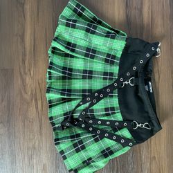 Green Plaid Hot Topic Skirt