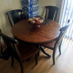 Round wooden table