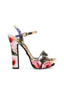 Dolce & Gabbana Floral Cotton Platform Sandals