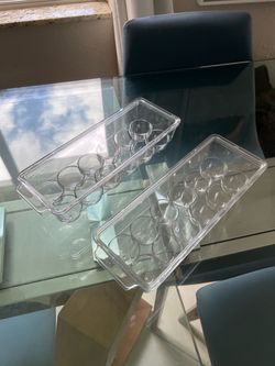 Clear Plastic Egg Holder Trays – Set of 2