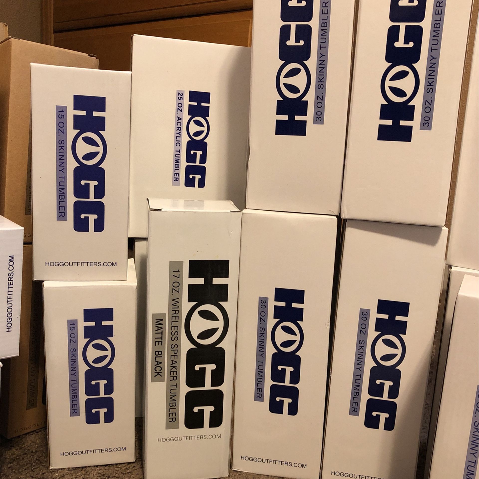 Box Of Hogg Brand Stainless Steel Cups