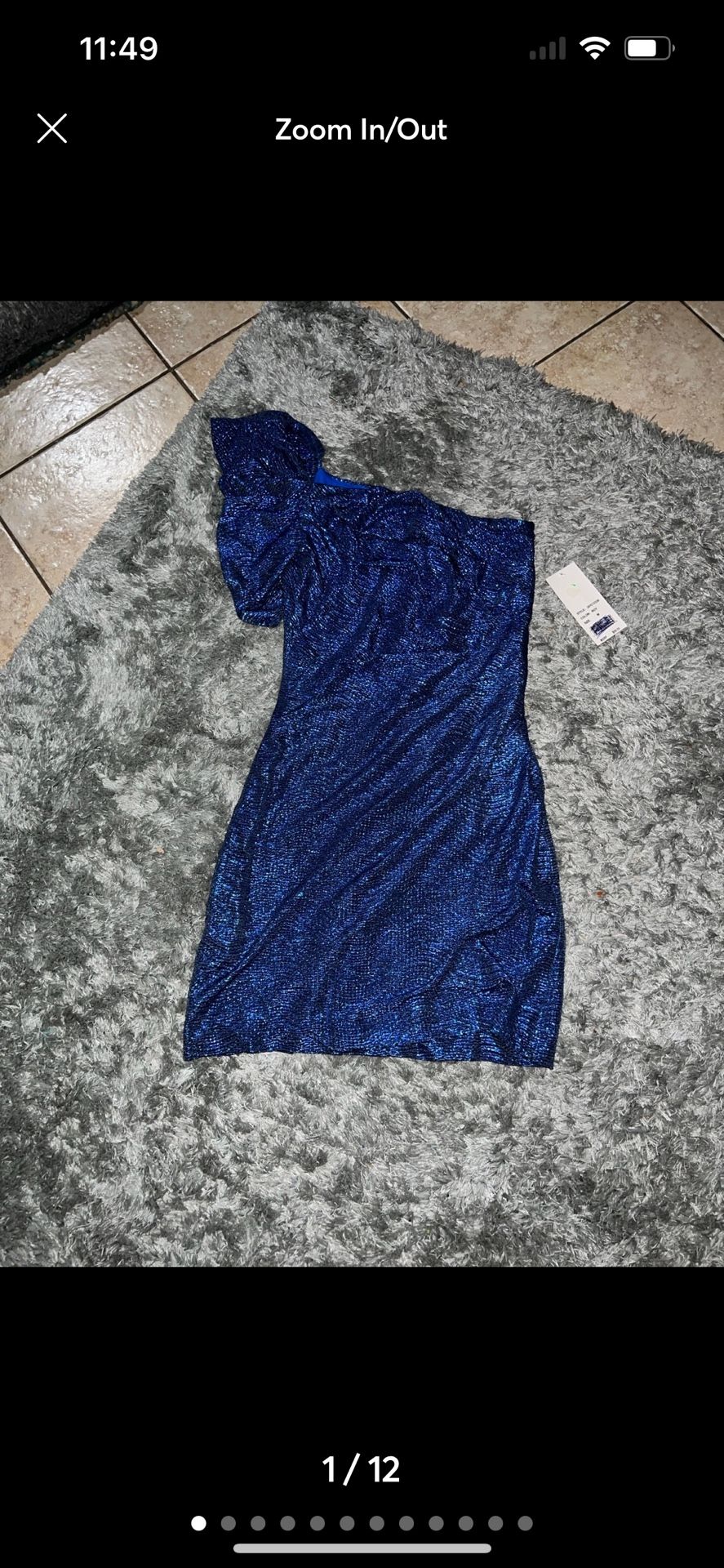 ADRIANNA PAPELL Blue Hailey Logan Dress