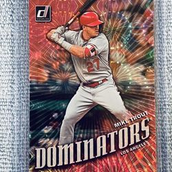 Mike Trout Los Angeles Angels 2019 Panini Donruss Dominators Pink Fireworks Parallel SP