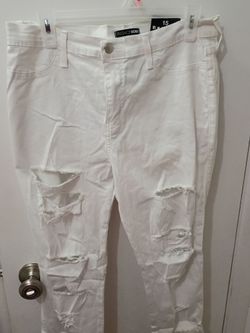 Fashion Nova Distressed White Jeans