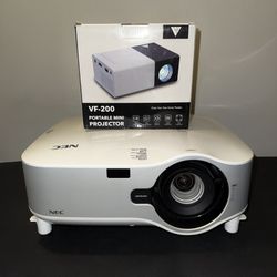 📽️ BUNDLE - Ultimate 2-for-1 Projector : Heavy-Duty NEC + Portable Mini Projector!🍿
